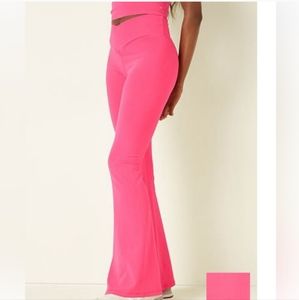 Pink V waist flare pants